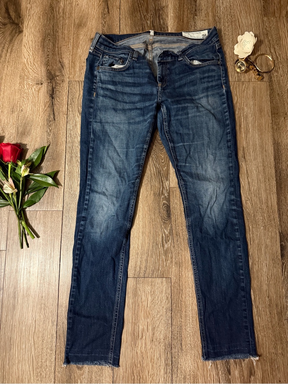 rag & bone Women's Skinny Jeans - Dark Blue Wash
